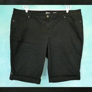 Style & Co. Black Denim Skimmer Shorts 24W